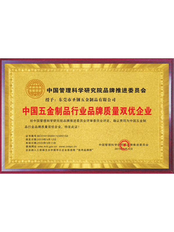 中国五金制品行业品牌...
