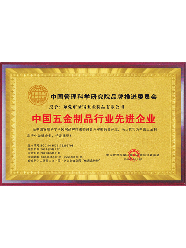 中国五金制品行业先进...